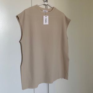 OAK + FORT Beige Textured Sleeveless Top